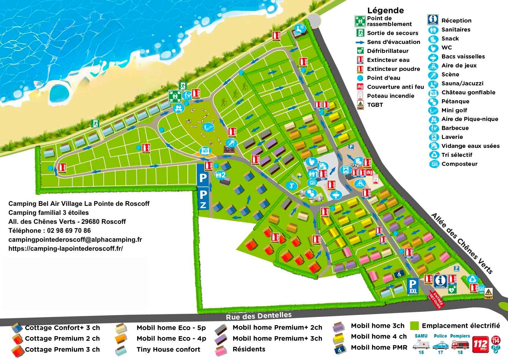 Camping La Pointe de Roscoff plan
